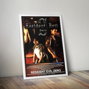 Resident Evil Zero Poster | Resident Evil Prints | Gaming Posters | 4 Colors | Video Game Poster | Wall Decor Poster | Large Poster Prints