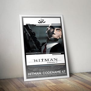 Hitman Codename 47 Poster | Hitman Print | Gaming Poster Print | 4 Colors | Video Game Poster | Wall Decor Poster | Large Poster Print