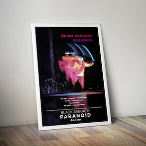 Black Sabbath Poster Print | Paranoid Poster | Album Poster Prints | 4 Colors | Wall Decor Posters | Album Covers | Metal Music Posters