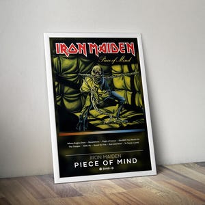 Iron Maiden Poster Print | Piece Of Mind Poster | Album Poster Prints | 4 Colors | Wall Decor Posters | Album Covers | Rock Music Posters