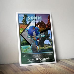 Sonic Frontiers Poster | Sonic Prints | Gaming Posters | 4 Colors | Video Game Poster | Wall Decor Posters | Large Poster Prints | Wall Arts