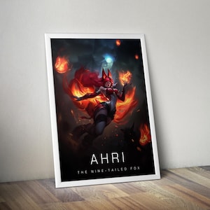 Ahri Poster | League of Legends Poster | Gaming Poster | HD Color | Game Poster | Wall Poster | Printed Poster | Gaming Poster Gift