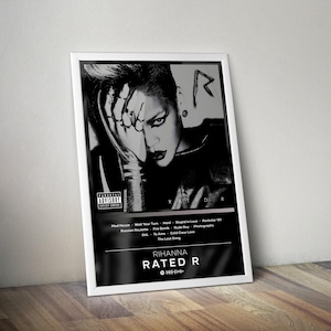 Rihanna Poster | Rated R Poster | Album Poster Print | 4 Color | Wall Decor Poster | Album Cover | Pop Music Poster | Music Gift