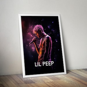 Lil Peep Poster Print | Artist Illustration Poster | Artist Poster Prints | Wall Decor Posters | Hip-Hop Music Posters
