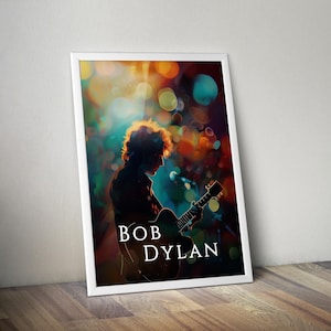 Bob Dylan Poster Print | Artist Illustration Poster | Artist Poster Prints | Wall Decor Posters | Folk Music Posters