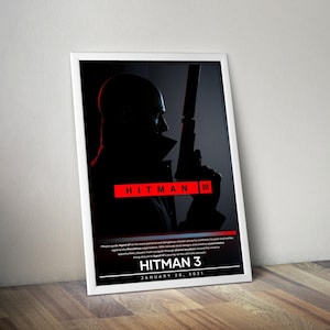 Hitman 3 Poster | Hitman Print | Gaming Poster Print | 4 Colors | Video Game Poster | Wall Decor Poster | Large Poster Prints