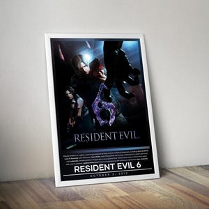 Resident Evil 6 Poster | Resident Evil Print | Gaming Poster Print | 4 Colors | Video Game Poster | Wall Decor Poster | Large Poster Print