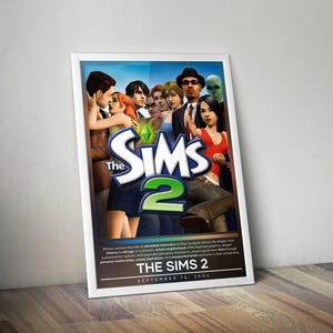 Die Sims 2 Poster | Die Sims Druck | Gaming Poster Druck | 4 Farben | Videospiel Poster | Wall Decor Poster | Großes Poster Print