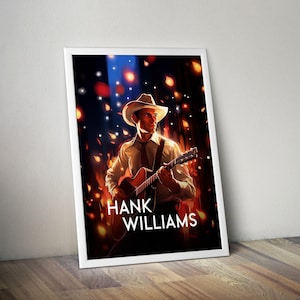 Hank Williams Poster Print | Artist Illustration Poster | Artist Poster Prints | Wall Decor Posters | Country Music Posters