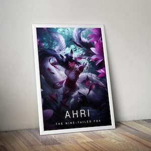 Ahri Poster | League of Legends Poster | Gaming Poster | HD Color | Game Poster | Wall Poster | Printed Poster | Gaming Poster Gift