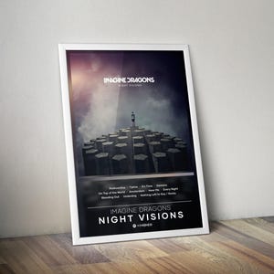 Imagine Dragons Poster Print | Night Visions Poster | Album Poster Print | 4 Color | Wall Decor Poster | Album Cover | Pop Music Poster