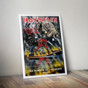 Iron Maiden Poster Print | The Number Of The Beast Poster | Album Poster Print | 4 Color | Wall Decor Poster | Album Cover | RockMusicPoster