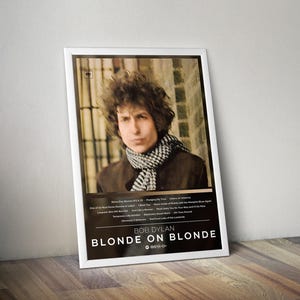 Bob Dylan Poster | Blonde on Blonde Poster | Album Poster Print | 4 Color | Wall Decor Poster | Album Cover | Folk Music Poster, Music Gift