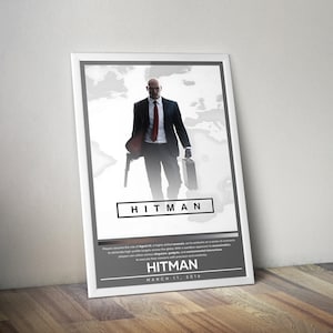 Hitman 2016 Poster | Hitman Print | Gaming Poster Print | 4 Colors | Video Game Poster | Wall Decor Poster | Large Poster Print