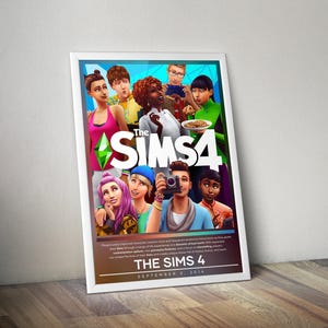 Die Sims 4 Poster | Die Sims Druck | Gaming Poster Druck | 4 Farben | Videospiel Poster | Wall Decor Poster | Großes Poster Print