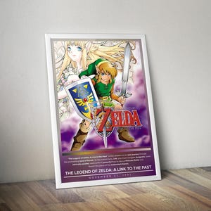 The Legend of Zelda: A Link to the Past Poster | Legend of Zelda Prints | Gaming Posters | 4 Colors | Video Game Poster | Wall Decor Posters