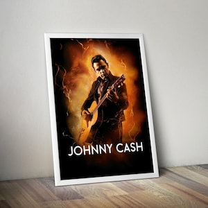 Johnny Cash Poster Print | Artist Illustration Poster | Artist Poster Prints | Wall Decor Posters | Country Music Posters