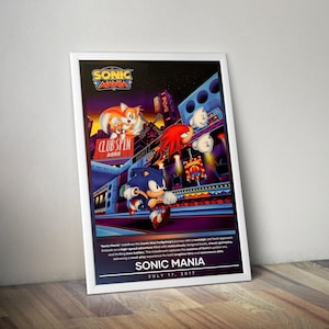 Sonic Mania Poster | Sonic Prints | Gaming Posters | 4 Colors | Video Game Posters | Wall Decor Posters | Large Poster Prints | Gaming Gifts