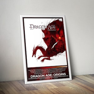 Dragon Age: Origins Poster | Dragon Age Prints | Gaming Posters | 4 Colors | Video Game Poster | Wall Decor Poster | Large Poster Prints