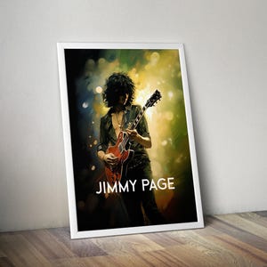 Jimmy Page Poster Print | Artist Illustration Poster | Artist Poster Prints | Wall Decor Posters | Rock Music Posters
