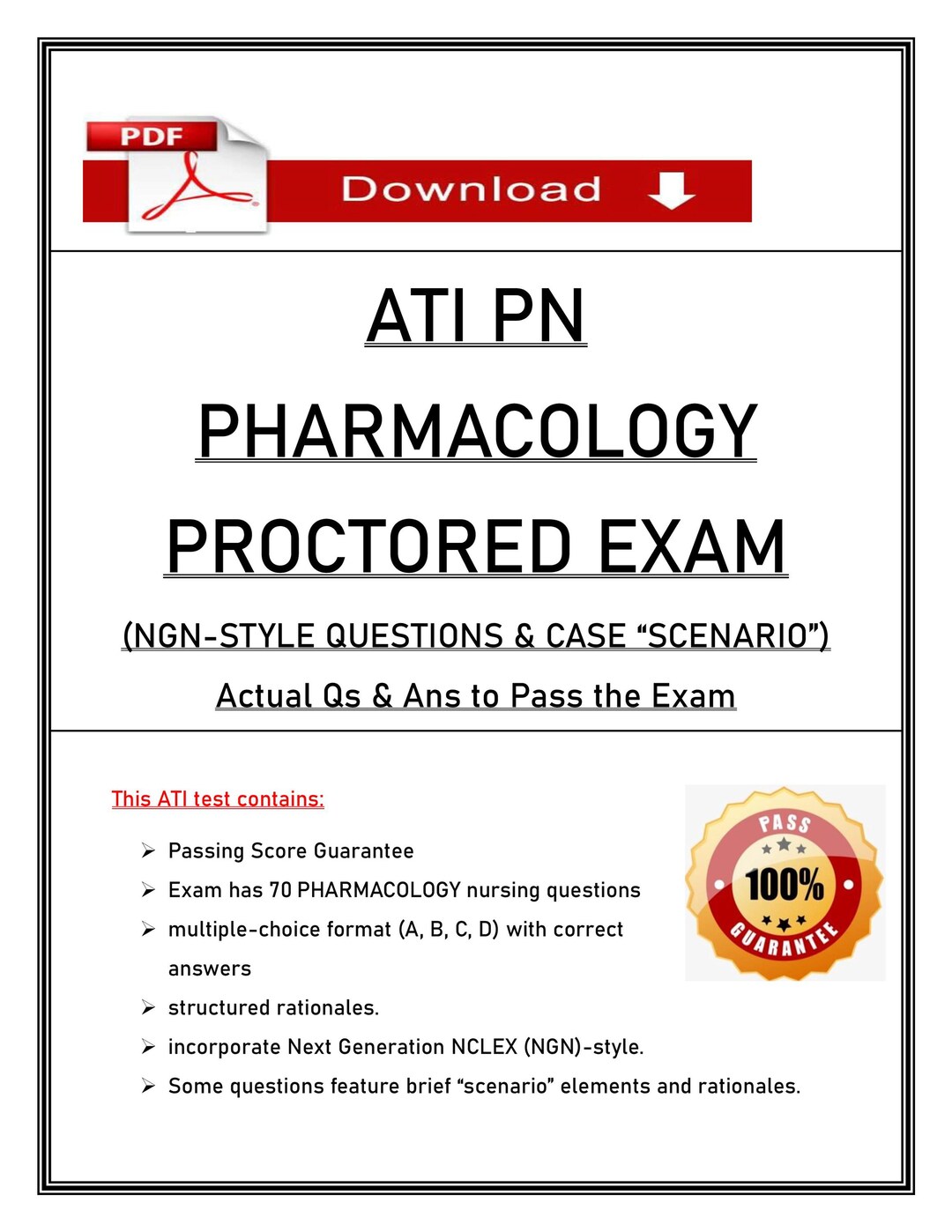 2023 ATI PN Pharmacology Proctored Exam | Actual Questions With Answers ...