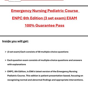 2025 ENPC 6th Edition Exam | 3-Set Exam | Questions with Verified Answers & Explanations | Instant Download