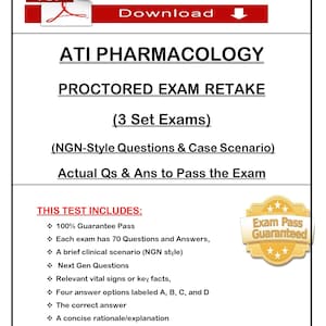 2023 ATI Pharmacology Proctored Retake Exam | Versions 1–3 | Actual Questions & Answers | PDF