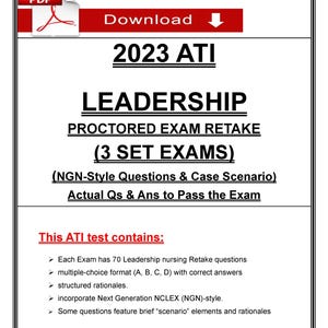ATI Leadership Proctored Exam Retake: NGN Practice Questions & Answers (PDF Download)