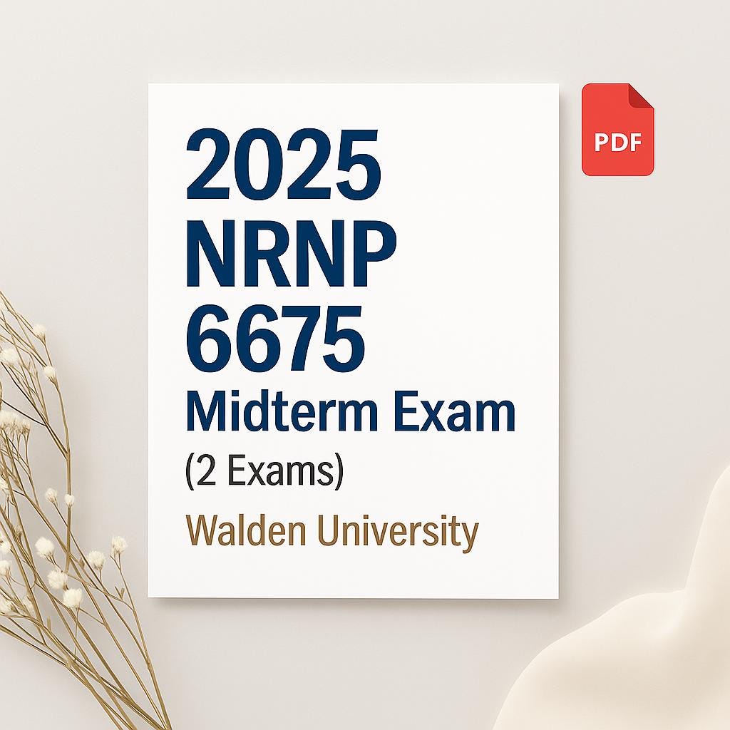 NRNP 6675 Midterm Exam: Psychotherapy - Walden University