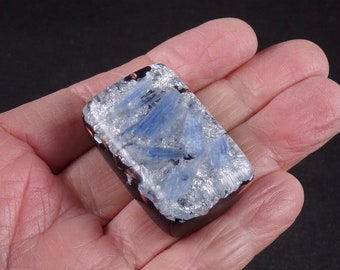 EDC Orgonite with Blue Kyanite, Tibetan & Arkansas Crystals, Herkimers, Phenacite, Fluorite, Shungite, Tourmaline, Rhodizite, Selenite (h82)