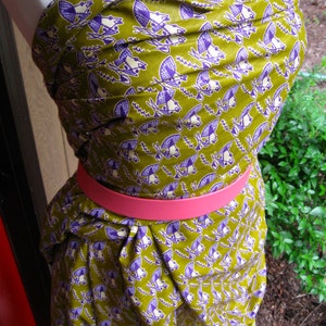 CUSTOM Made Dress, Printed Cotton Strapless with Pink Belt image 5