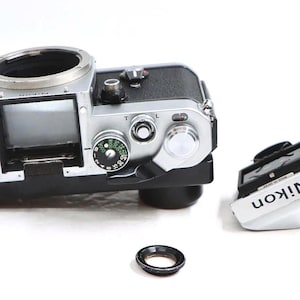 Rare Nikon F2 DE-1 OXBERRY Pro-Copy P2 Back Modified Eye-level Finder Chrome 35mm SLR Film Camera Body made in Japan, Free Us Shipping