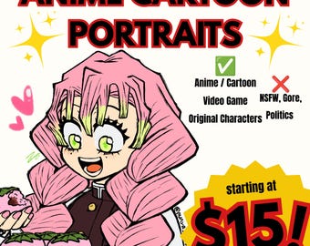 Anime Cartoon Portraits, Portraits, Digital Art