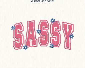 Sassy embroidery designs, Cute girly embroidery files,4x4 hoop design, digital files, instant download