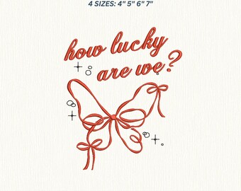 Coquette Butterflies embroidery design, Lucky Pattern, Digital Files, Instant Download