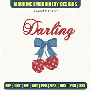 Coquette Darling embroidery designs, Cute girly embroidery files,4x4 hoop design, digital files, instant download