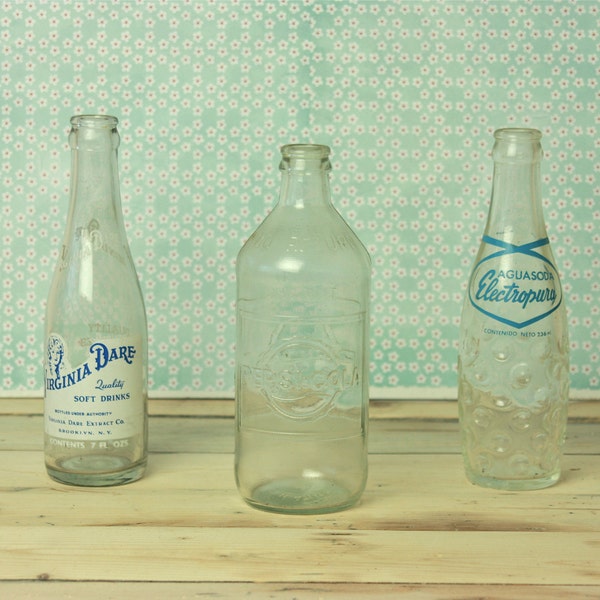 RESERVED instant collection of vintage soda bottles