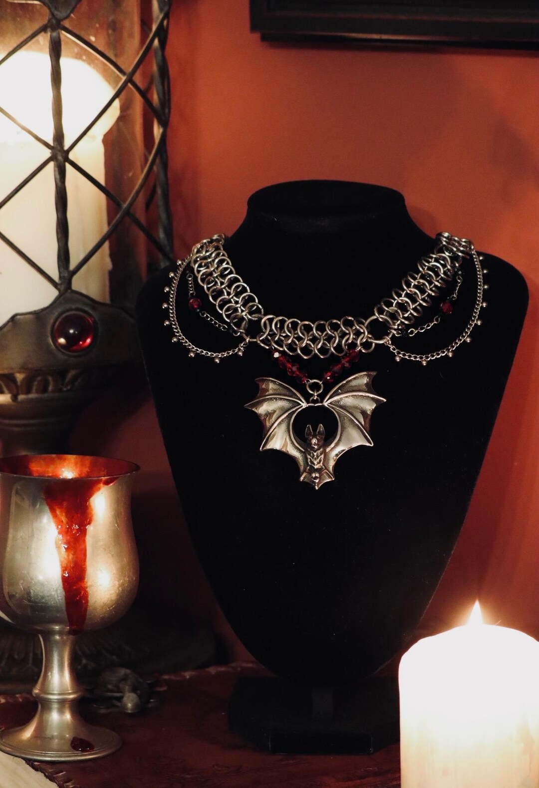NOSFERA | Bat Gothic Medieval Chainmail Stainless Steel Chain Necklace ...
