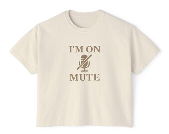 Muted Vibes Tee, Box Tee Shirt, Zoom Call Casual Wear, Home Office Cozy Style, I'm on Mute, Sarcastic Gift