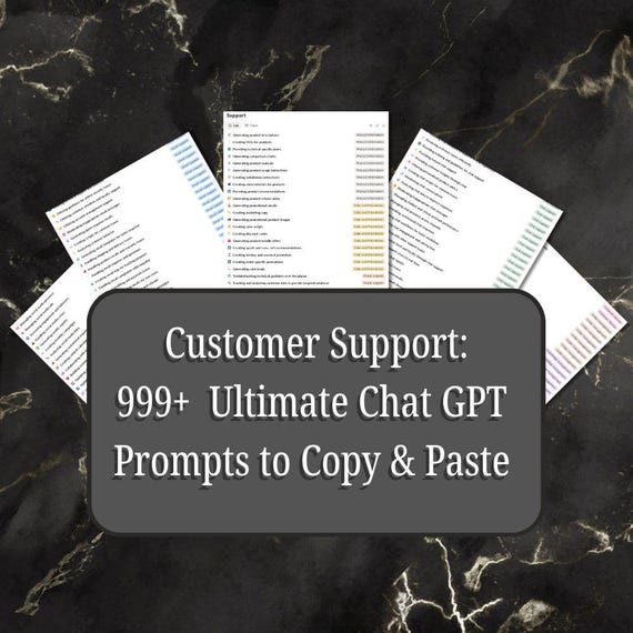 999+ ChatGPT Prompts: Customer Support Notion Template (Digital Download)