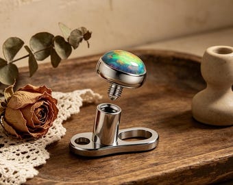 Dermaal anker van titanium opaal, basis met interne schroefdraad, hypoallergene piercingsieraden