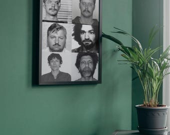 True Crime Framed Poster: Serial Killers - Dark Macabre Wall Art