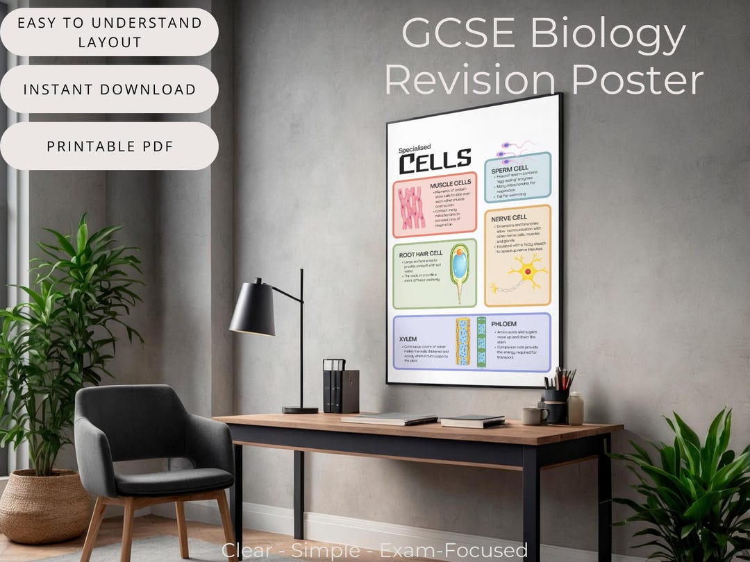 GCSE Biology Specialised Cells Poster | Printable Revision Resource ...