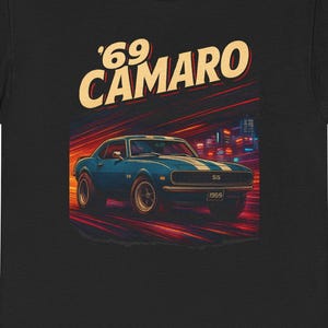 Personalized &#39;69 Camaro Street Racing T-Shirt Unisex Heavy Cotton Tee, Car Lover Gift, Automotive Apparel, Casual Wear