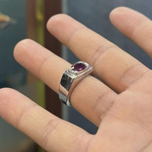 925 Sterling Silver Ruby Ring – Natural African Gemstone, original Yaqoot Ring July Birthstone