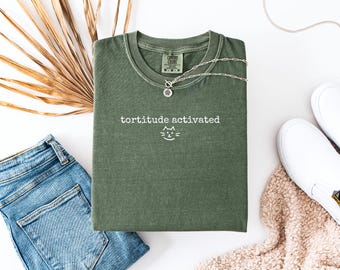Tortitude Activated T-Shirt Comfort Colors, Tortie Cat Gift, Tortoiseshell Cat Shirt, Dilute Tortie Tiger Tee, Cat Lover Graphic Tee