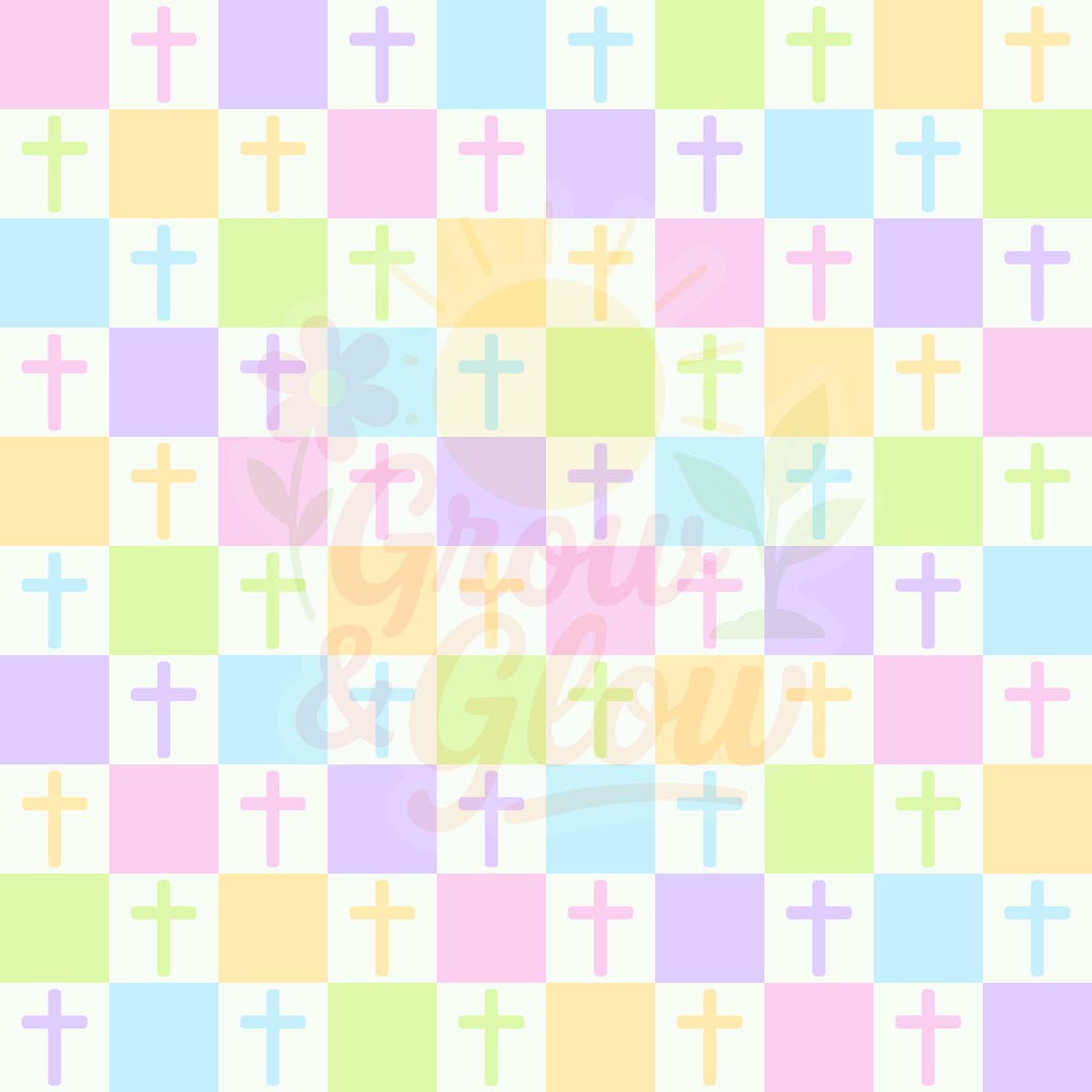 Easter Cross Pattern Digital Paper Pastel Christian Seamless Pattern ...
