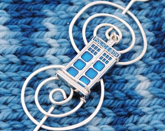 Tardis Shawl Pin or Scarf Pin Inspired by Doctor Who