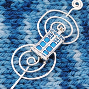 Tardis Shawl Pin or Scarf Pin Inspired by Doctor Who
