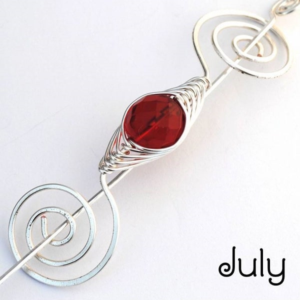 July Ruby Birthstone Noteworthy Shawl Pin